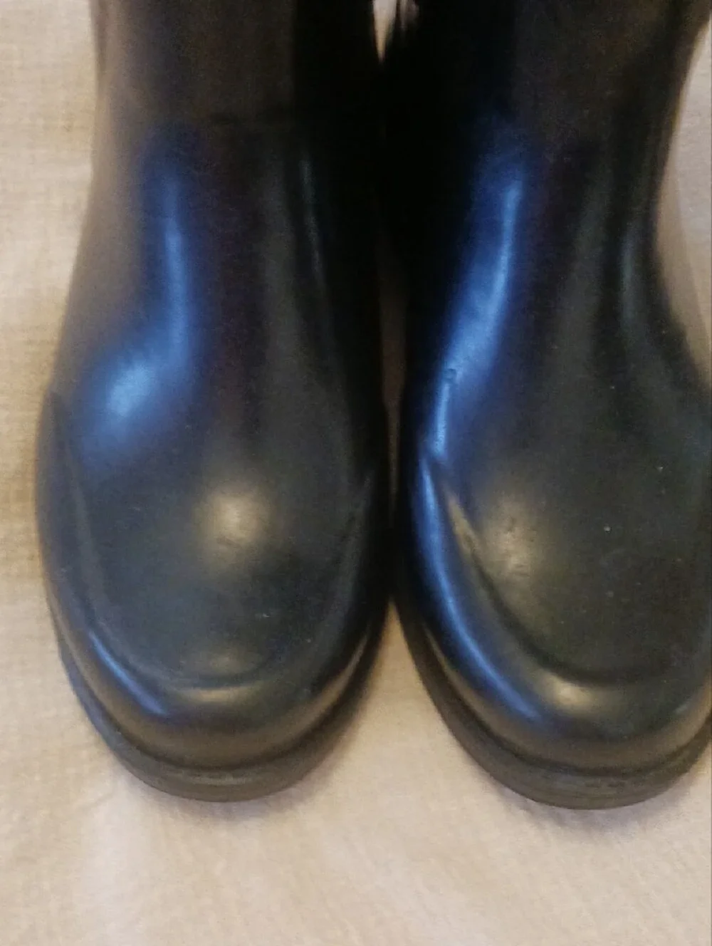 UGG Black Leather and Wool Tall Winter Rain Boots
